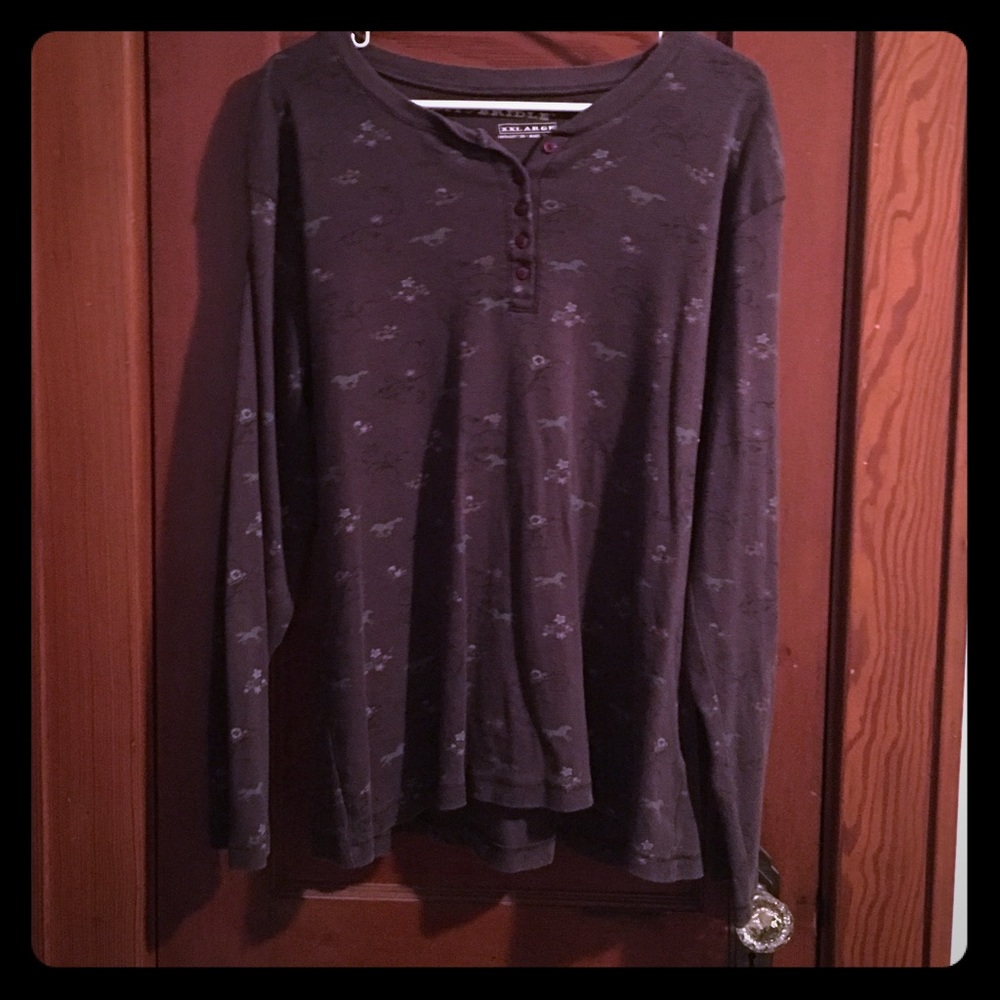 Bit and bridle horse print long sleeve shi…